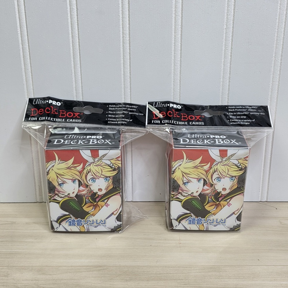 Lot of 2 Ultra Pro Project Diva Miku Kagamine Rin Len Plastic Deck Box New